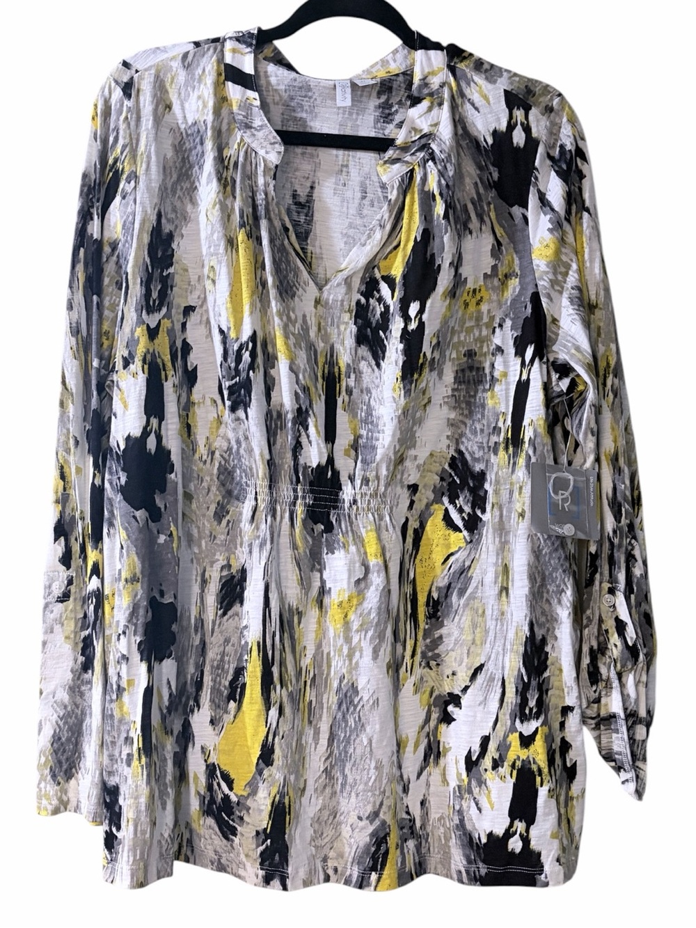 NWT Relativity Plus Size Long Sleeve Abstract Top 2X
